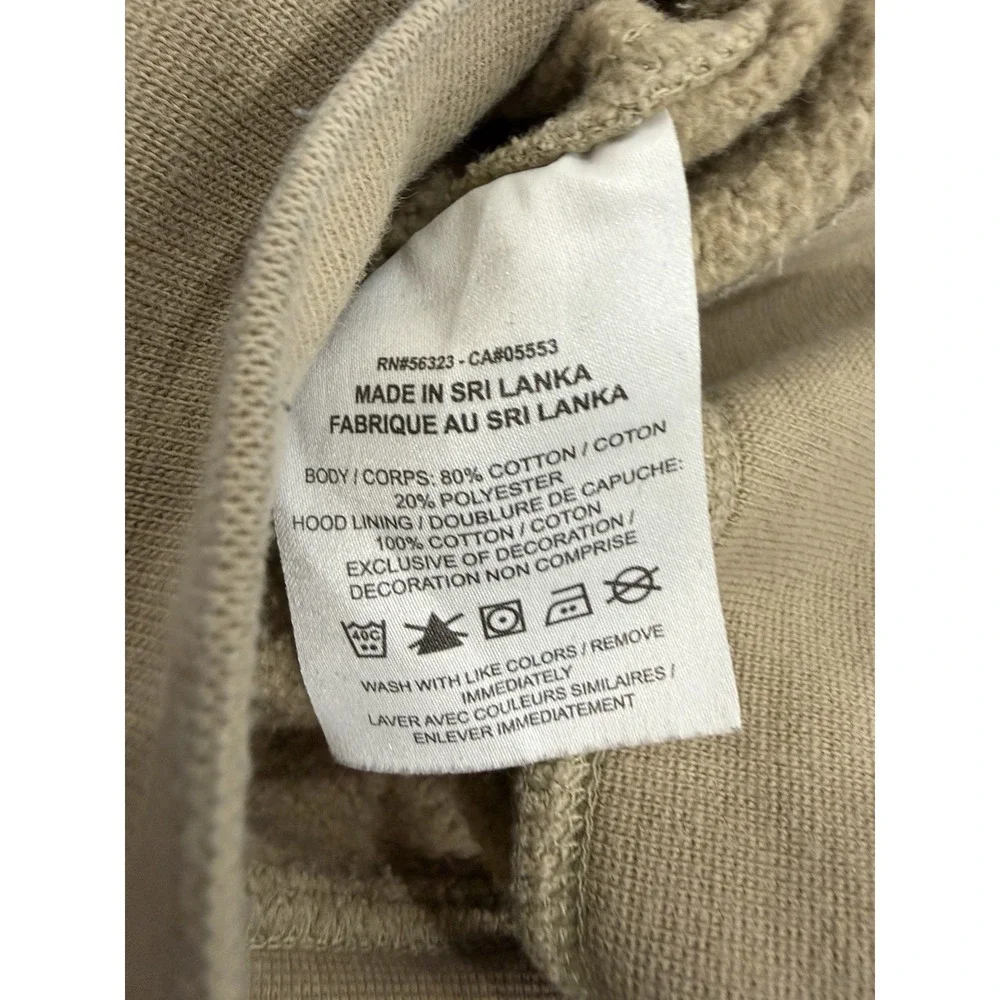 Nike Sweater Mens Size Large Beige Sand Tan Swoosh Pullover Hoodie Sweatshirt